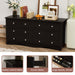 Black Dresser for Bedroom with 6 Drawers, 47.2" Chest of Drawers
