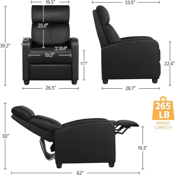 Modern Recliner Sofa with Lumbar Support