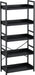 Black Five Tier Bookshelf With Hooks IndustrialWood