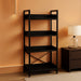 Black Five Tier Bookshelf With Hooks IndustrialWood