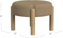 Luna Modern round Ottoman Home Décor|Ottoman for Living Room & Bedroom - Brown Boucle
