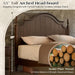 California King Solid Wood Bed Frame with 55" Arched Headboard, Traditional Poster Bed with 12 Wooden Slat Base, No Box Spring Needed/Noise Free& Non Slip/Easy Assembly, Dark Walnut