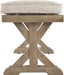 Beachcroft Patio Farmhouse Outdoor Upholstered Dining Bench, Beige