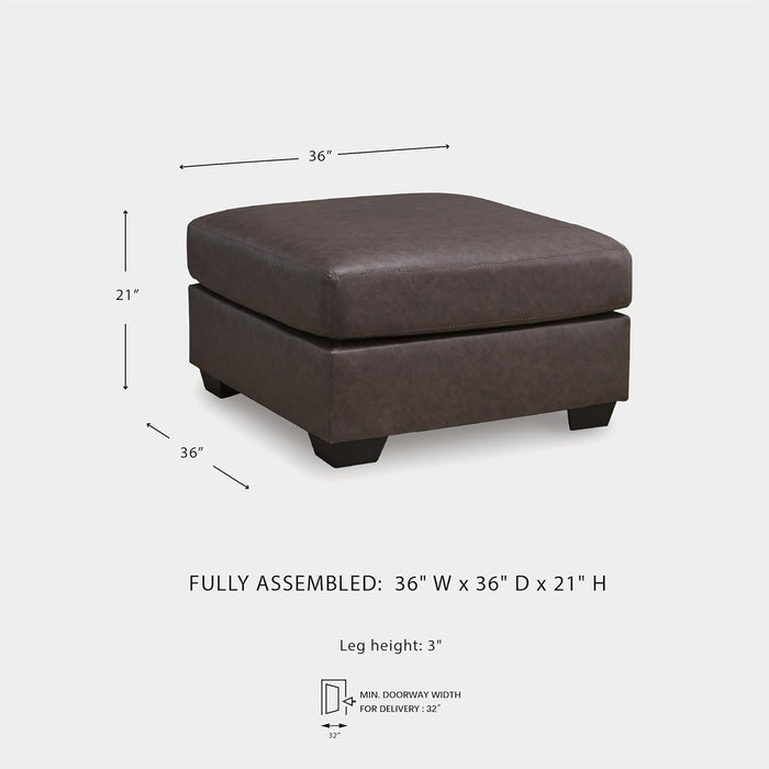 Walker Point Contemporary Faux Leather Oversized Accent Ottoman, Dark Brown