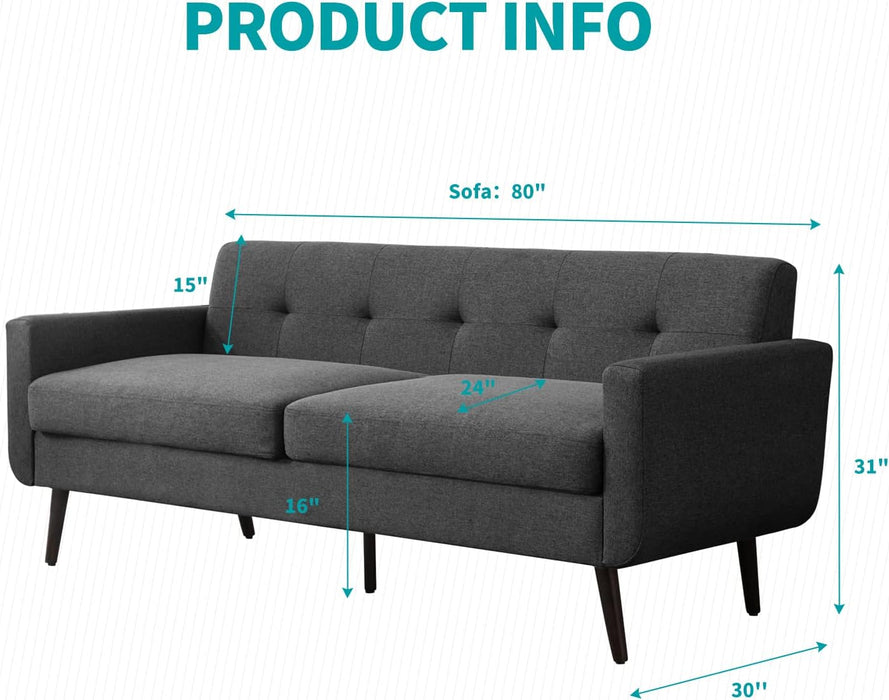 Oversized Modern Sofa: Button-Tufted, Easy Assembly