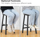 Bar Stools Set, 24 Inch PU Upholstered Height Stools with Footrest, Easy to Assemble, for Restaurant, Kitchen, Bar Counter, Party Room, Black BB06BY01
