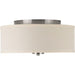 Inspire Collection 13 In. 2-Light Brushed Nickel Transitional Kitchen Ceiling Light Drum Flush Mount