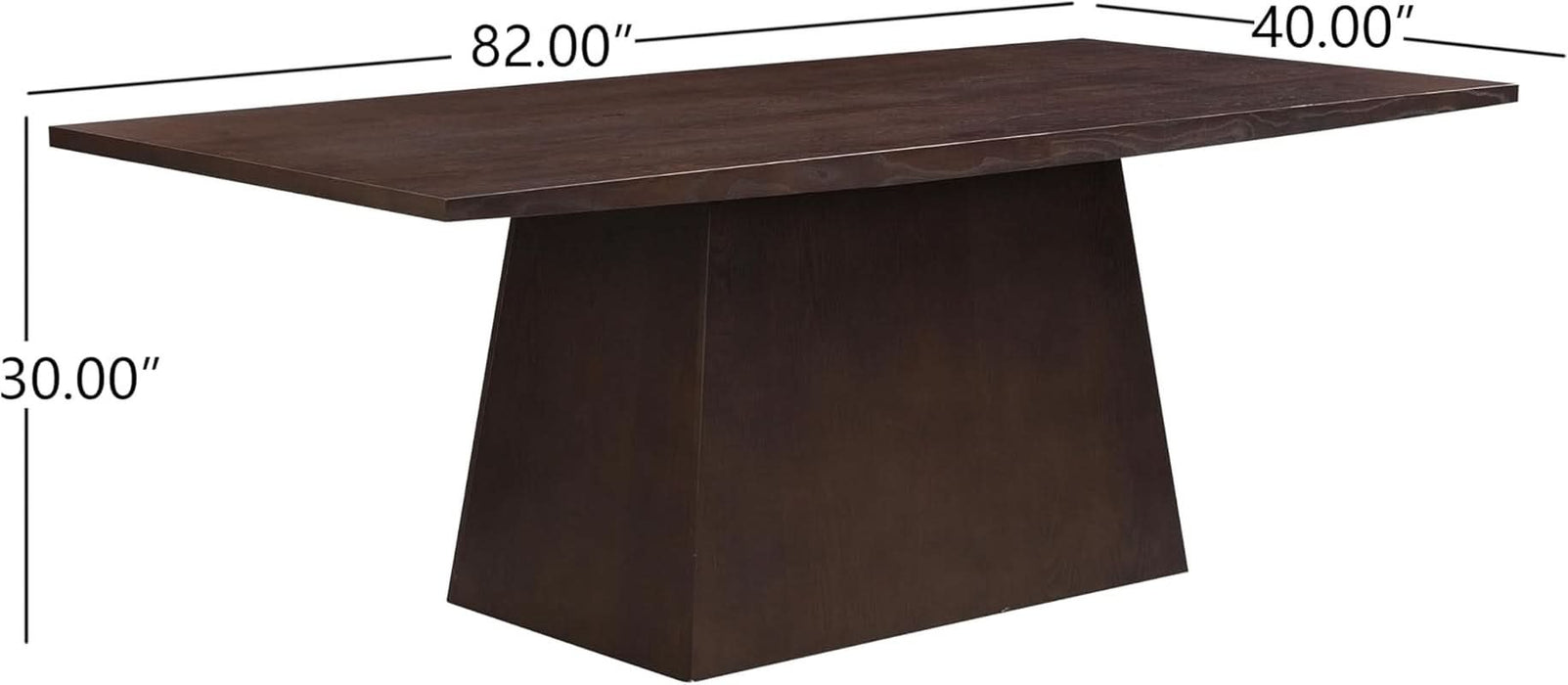 Coadz 82 Inch Wooden Dining Table, Modern Rectangular Kitchen Dinner Table for 6-8 People, Pedestal Wooden Dining Furniture for Kitchen Office Conference Room, Espresso Brown
