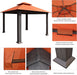 USA 10-Year-Non-Fading 10X13Ft Titan Patio Gazebo, Super Thick Sunbrella Fabric UPF 50+ UV Protection, Heavy Duty Commercial Rust-Proof Aluminum Frame, Windproof Vented Top Gazebo, Rust