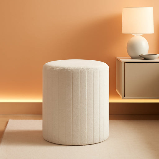 Modern round Ottoman with Soft Padded Seat, Multifunctional Vanity Chairs for Makeup, Upholstered Footrest Stool Ottoman Foot Stool for Living Room, Bedroom