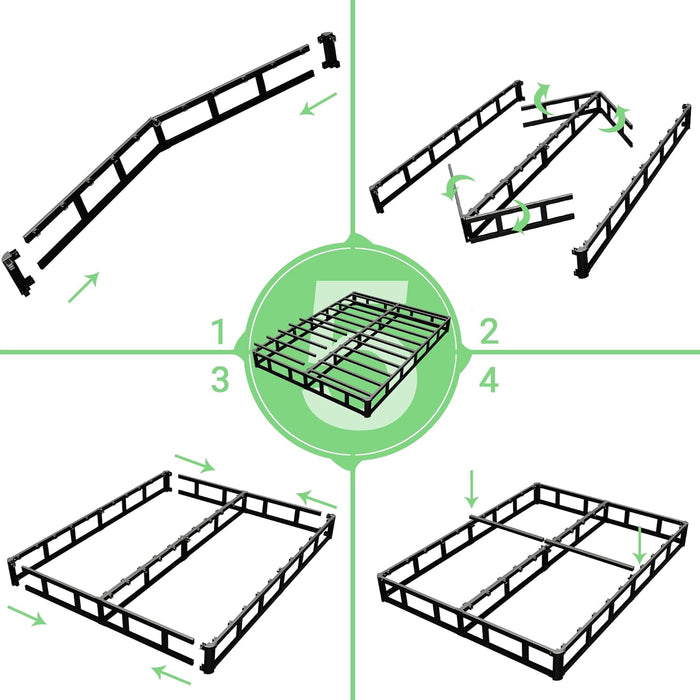 3 Inch Box Spring Queen, Low Profile Box Spring Queen Size, Metal Bed Base,Heavy Duty Mattress Foundation, Non-Slip,Easy Assembly