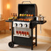3 Burner Propane Gas Grill, 30,000 BTU Stainless Steel Outdoor BBQ Grill with 322 Sq. In. Cooking Area & 2 Foldable Side Shelves, Patio Cookout Essentials for Backyard