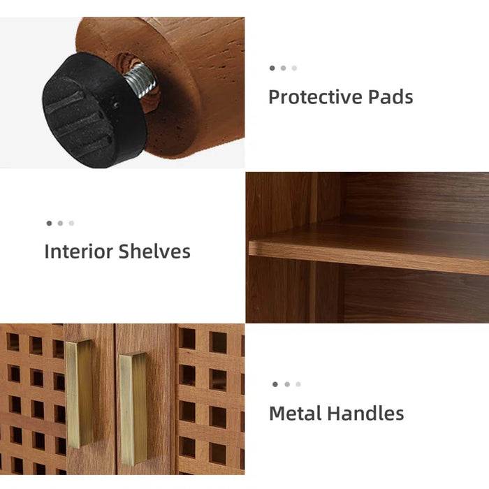 Aulbrey 44" Wide Lattice Doors Sideboard with Solid Legs