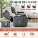 Reclining Couch, Power Reclining Sofa with Dual Wingback, 3 Seater Recliner Sofa, Recliner Couches for Living Room(Dark Gray)