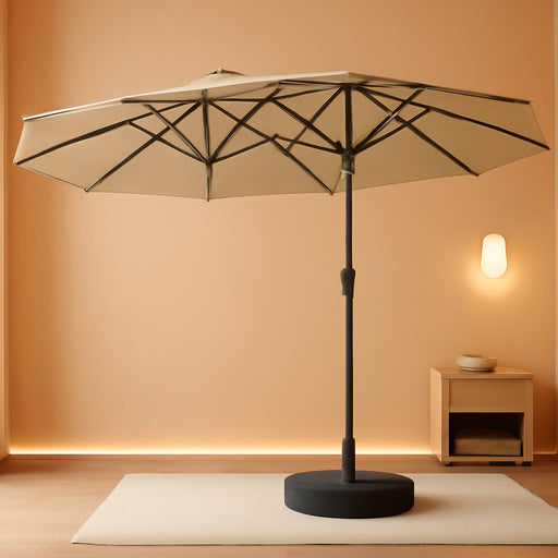 15Ft Large Patio Umbrella, Double Sided Outdoor Umbrellas, Market Umbrellas with Crank Handle, Backyard Umbrela for Deck, Garden, Pool