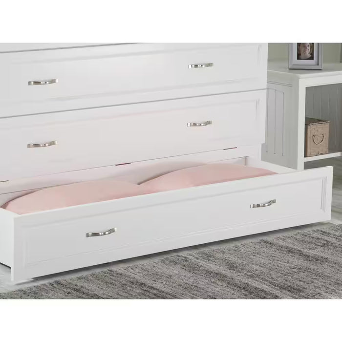 Deerfield Murphy Bed Chest Queen White with Charging Station