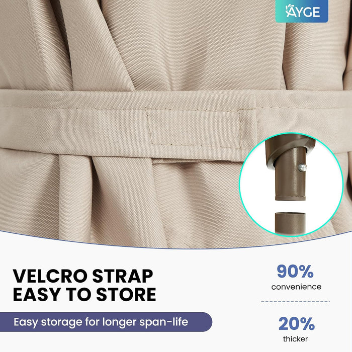 6.5 Rectangular Patio Umbrella Rectangle Outdoor Table Umbrella Beige