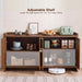63" Fluted Sideboard Buffet Cabinet with Storage and 4 Doors