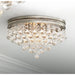 Luxury Ceiling Light Flush Mount Fixture Brushed Nickel 15 1/4" Wide Crystal Droplets for Bedroom Hallway