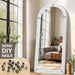 71x30 Full Length Arched Mirror Handcrafted RusticWhite