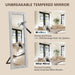 Rustic Floor Full Length Mirror Wood Frame, 56"X21" White Mirror