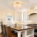 Golden Glass 4-Light Flush Mount Ceiling Chandelier