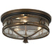 Beverly Drive Rustic Flush Mount Outdoor Ceiling Light Bronze 7" Clear Seedy Glass for Post Exterior Barn Deck House Porch Yard Patio