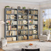 6 Tier Tall Bookshelf Bookcase with Open Display Shelves, Dark Gray