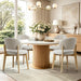 Modern Fabric Upholstered Dining Chairs Set of 4, Farmhouse Curved Back Armless Accent Chairs with Solid Oak Wood Legs, Walnut Kitchen Side Chairs for Dining Room, Bedroom/Restaurant, Oatmeal