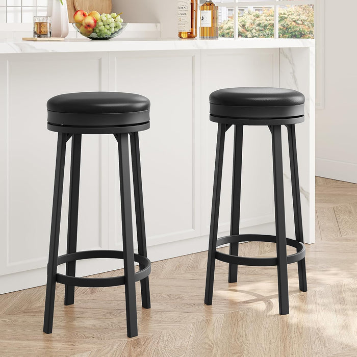30'' Swivel Bar Stools Set of 2 with PU Leather Cushion
