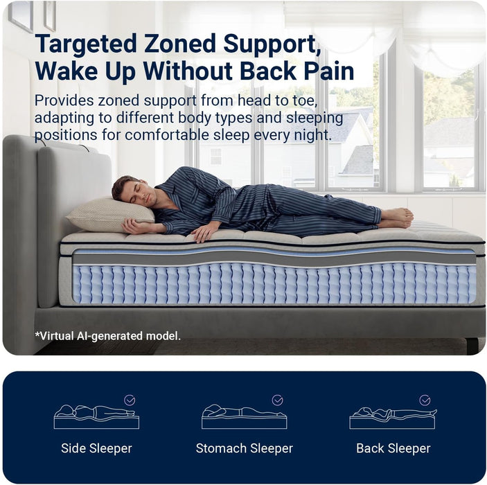 Queen Size Mattress 12 Inch, Queen Hybrid Mattress in a Box