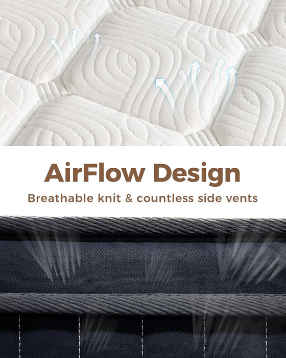 Twin XL Mattress 10 Inch Medium MotionIsolationCertipurUs