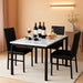 Extravagant Faux Marble Dining Table Set WhiteBlack
