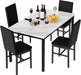 Extravagant Faux Marble Dining Table Set WhiteBlack