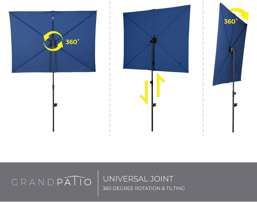 Balcony Umbrella, 6X4 FT Rectangular Outdoor Umbrella