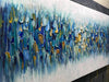 Art,30X60Inch Colorful Knife Painted on Canvas Teal Blue Fantasy Abstract Paintings Seascape Artwork Modern Colorful Acrylic Wall Art Wood inside Framed Ready to Hang