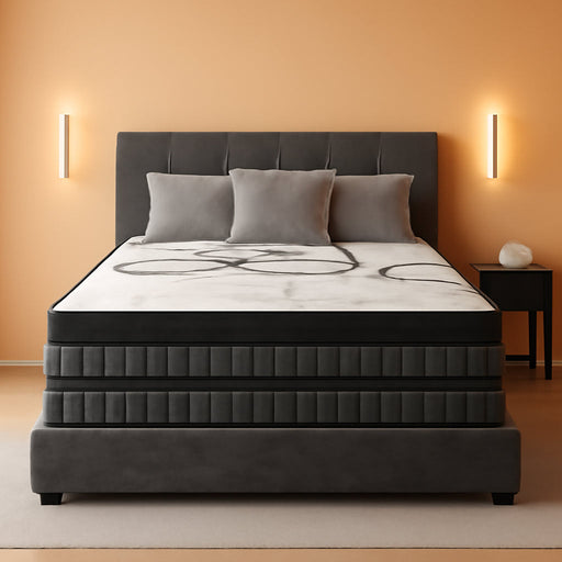 Queen Mattress 14 Inch Hybrid Mattress Euro Top Medium Firm for Back & Lumbar Support [New Version], 365 Night Trial, Individual Pocket Spring for Motion Isolation & Pressure Relief