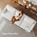 Beige 3 Seater Upholstered Sofa Comfortable Cushions