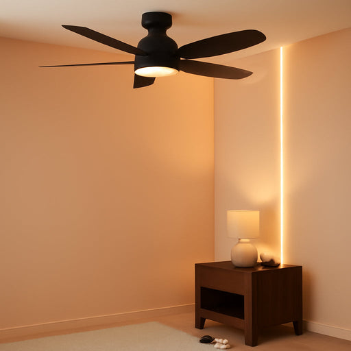 42 Inch Ceiling Fans with Lights, Quiet Reversible Fan with Remote & APP Control, 6-Speed, 3 Color Temperatures Dimmable LED, DC Motor, Low Profile Ceiling Fan for Bedroom Living Room, Black