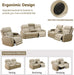 Power Reclining Sofa Set, Living Room Furniture Set with USB Ports, Leather Recliner Couches Set for Living Room/Apartment/Office/Home Theather (Khaki, Sofa+Loveseat+Chair)