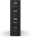 4-Drawer Vertical File Cabinet, Letter, Lockable, Black