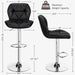 Bar Stools Set of 2, Modern Adjustable Kitchen Island Chairs, Black PU Leather Swivel Counter Stools for Bar, Kitchen Counter, Black