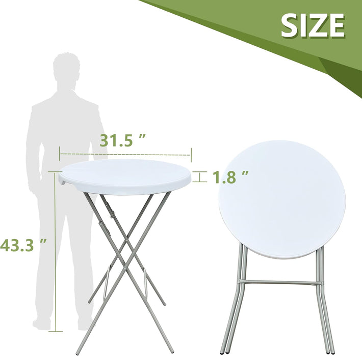 32 Inch White Ultralightweight Folding Table Outdoor