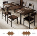 7 Pieces Dining Table & Chairs Set for 4-6, 63" Extendable Kitchen Table and 6 Chairs, Dining Room Table with MDF Board & Metal Frame, Perfect for Small Space, Easy Clean, Espresso