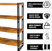 47" 4-Tier Bookshelf Rustic Wood and Metal Industrial Bookshelf for Home Office, Bedroom, Kitchen, Bathroom (Rustic Brown, 4-Tier)