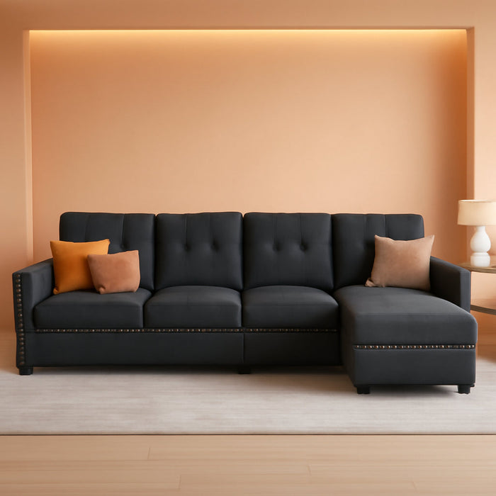 Convertible L-Shaped Sectional Sofa for Small Spaces