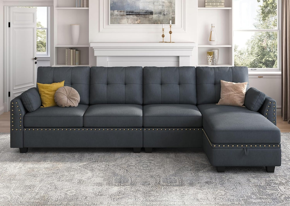 Convertible L-Shaped Sectional Sofa for Small Spaces