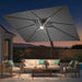 9' X 12' Patio Cantilever Outdoor Umbrella with Base and LED Lights