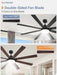 72 Inch Large Ceiling Fan with Remote, Indoor/Outdoor Industrial Ceiling Fan with Large LED Panel, Quiet Reversible DC Motor, 6-Speed, 3CCT, Black Ceiling Fans with Light for Patio, Livingroom, Garage