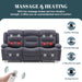 Oversized Recliner Sofa with Heat and Massage, Big Large 3-Seater RV Recliner Couch Sofa for Living Room, Wall-Hugger Reclining Sofa with Cup Holders and USB Port (Fabric, Grey)